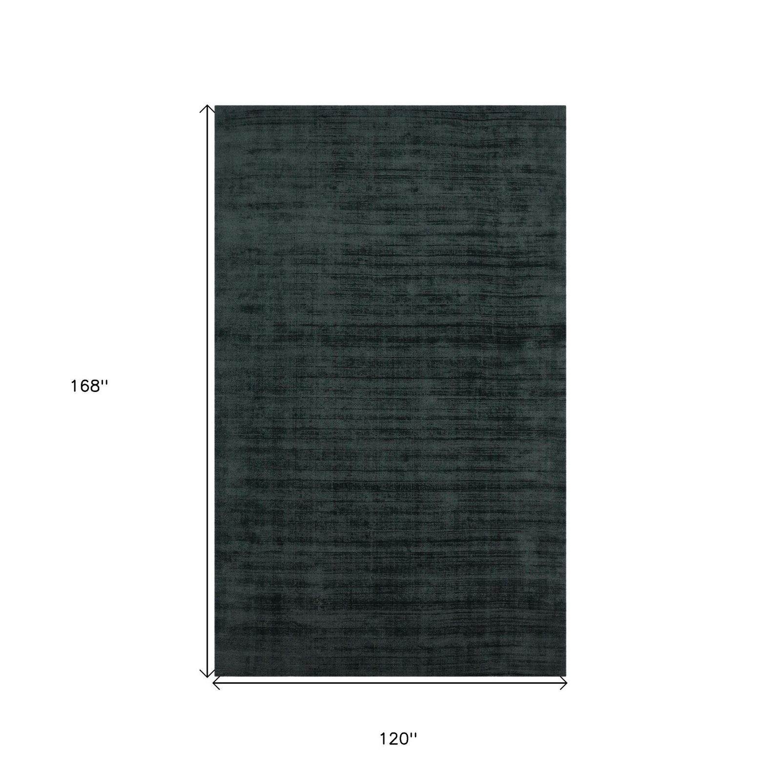 Charcoal and Black Abstract Viscose Rectangle Area Rug