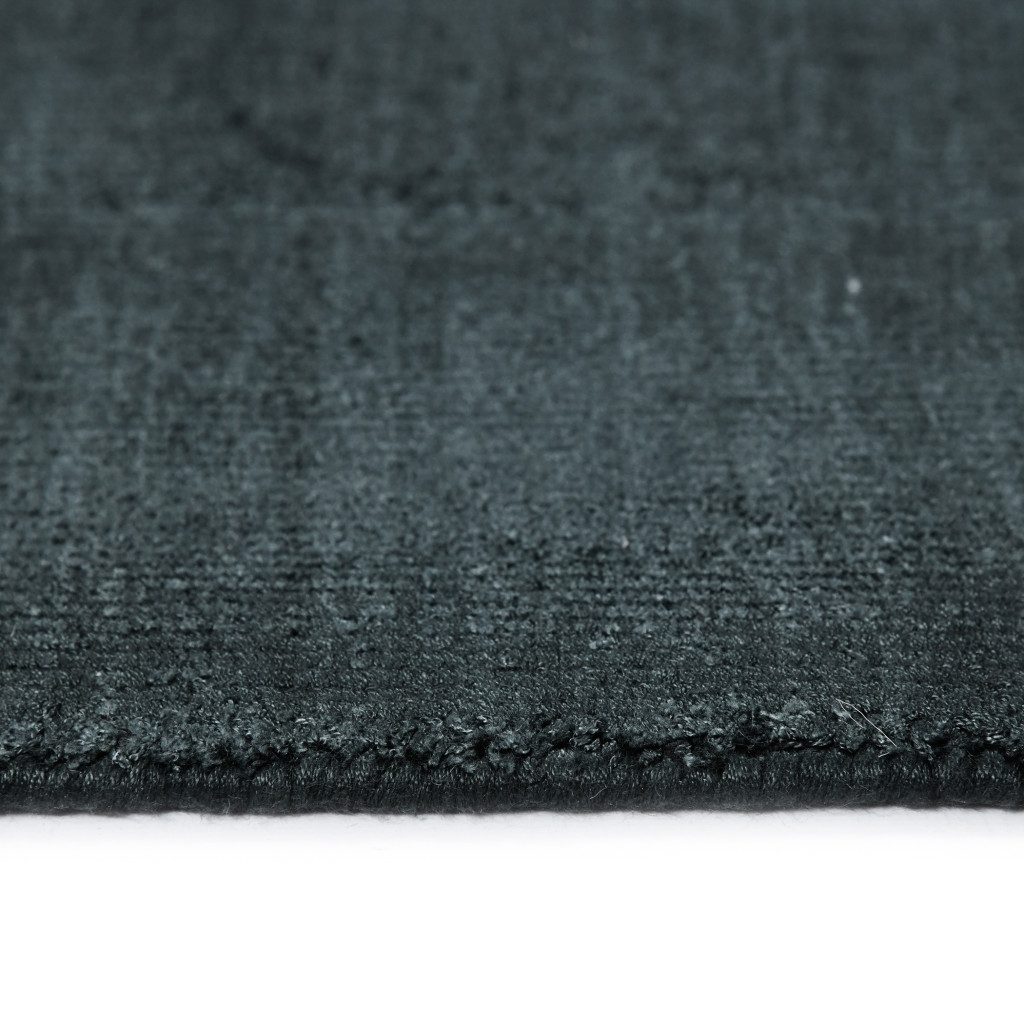 Charcoal and Black Abstract Viscose Rectangle Area Rug