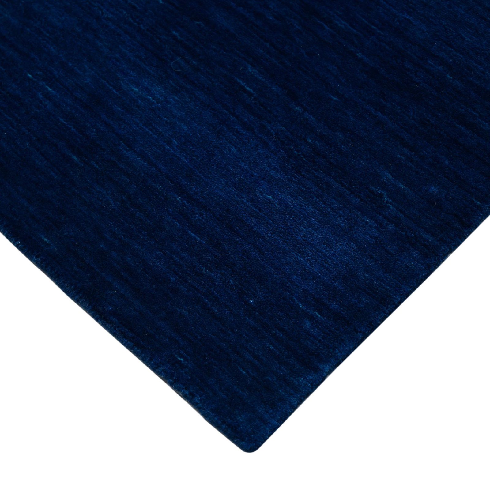 Navy Blue Hand Woven Wool Rectangle Area Rug