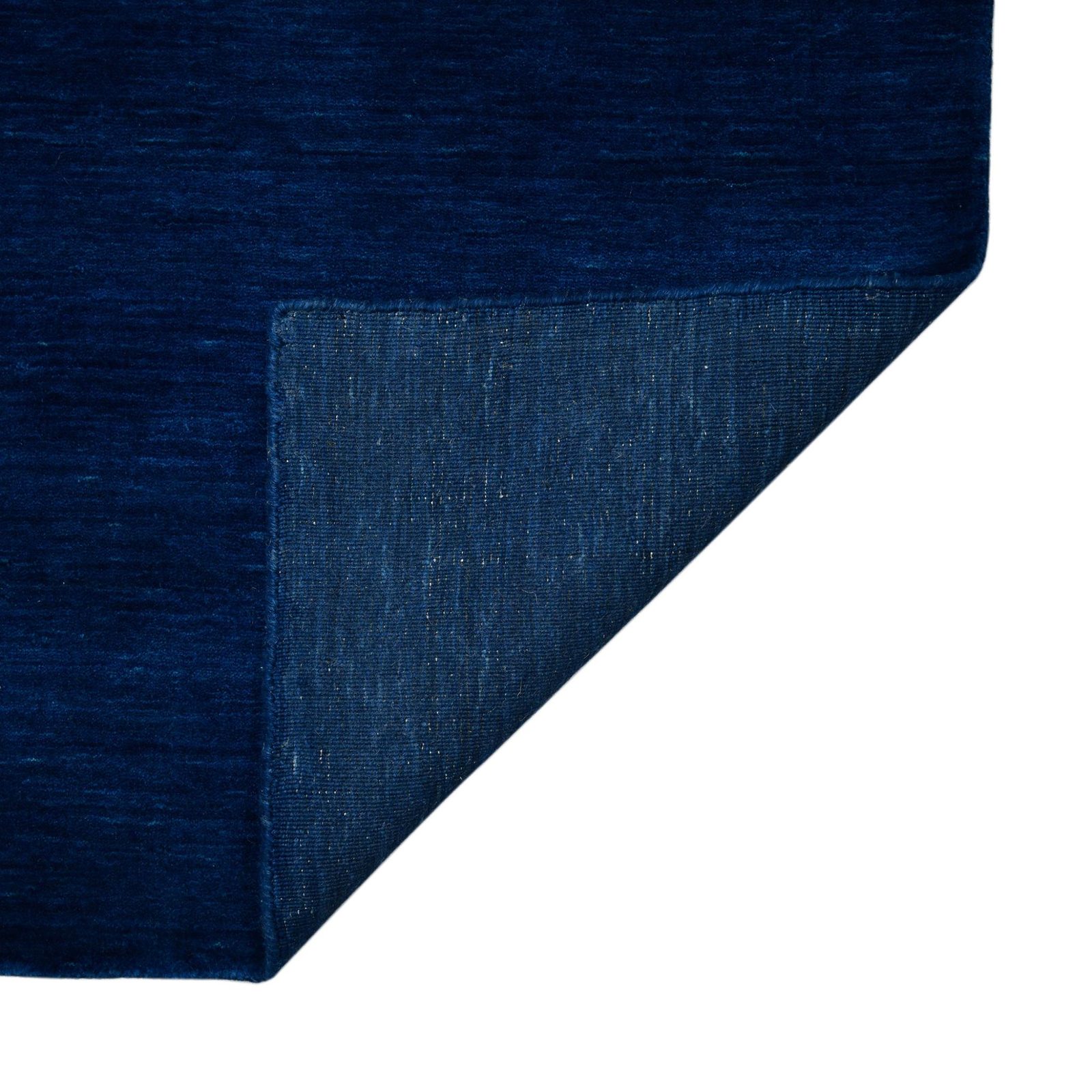 Navy Blue Hand Woven Wool Rectangle Area Rug