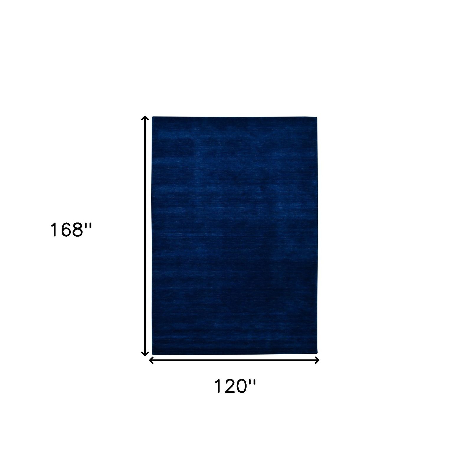 Navy Blue Hand Woven Wool Rectangle Area Rug