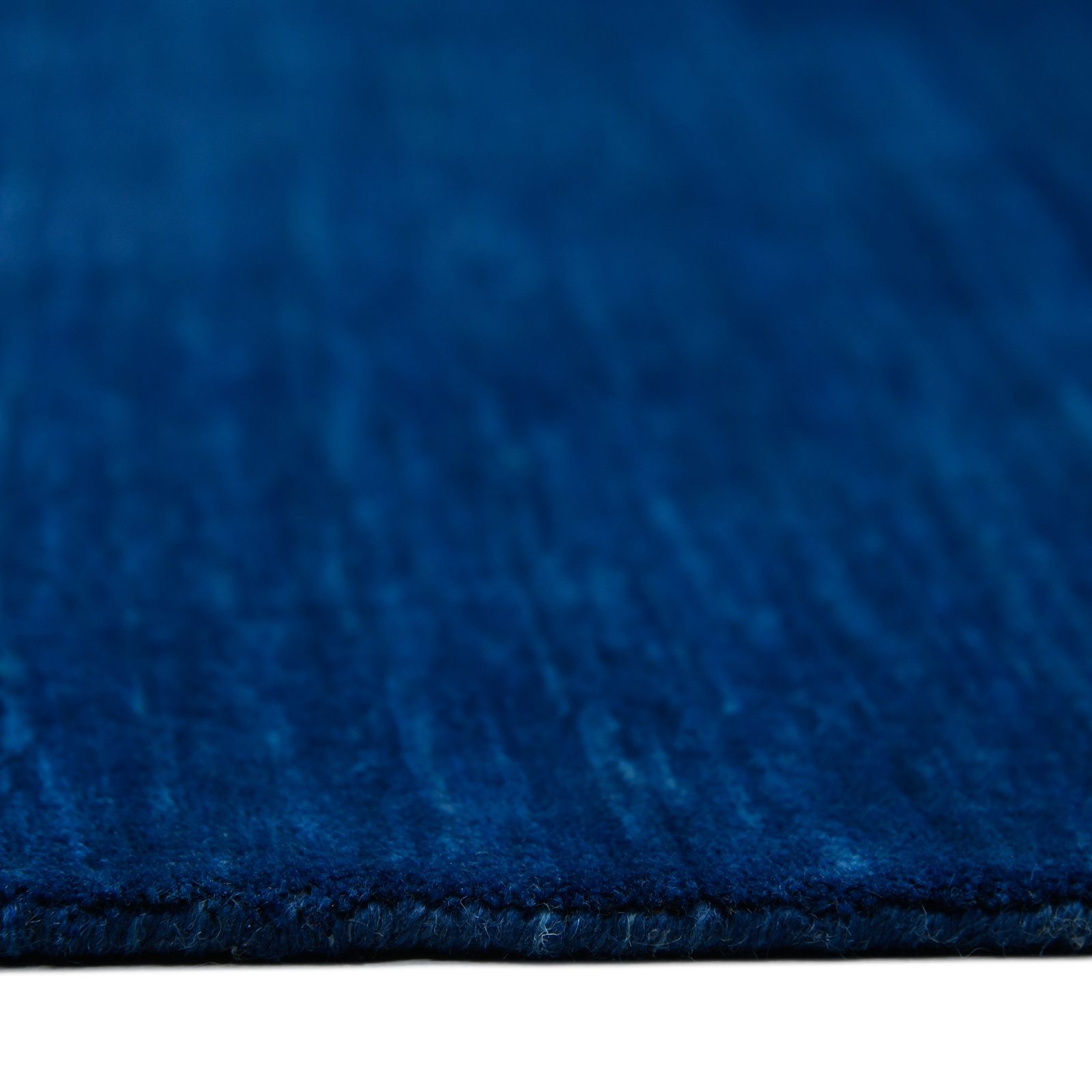 Navy Blue Hand Woven Wool Rectangle Area Rug