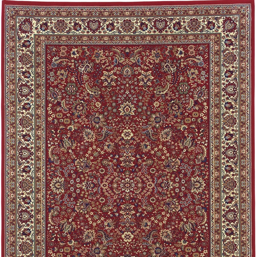 Red and Ivory Polypropylene Rectangle Area Rug