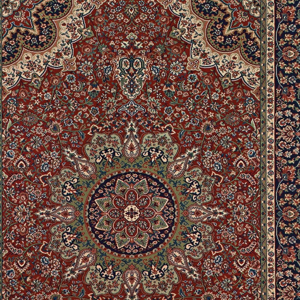 Red and Blue Polypropylene Oriental Area Rug