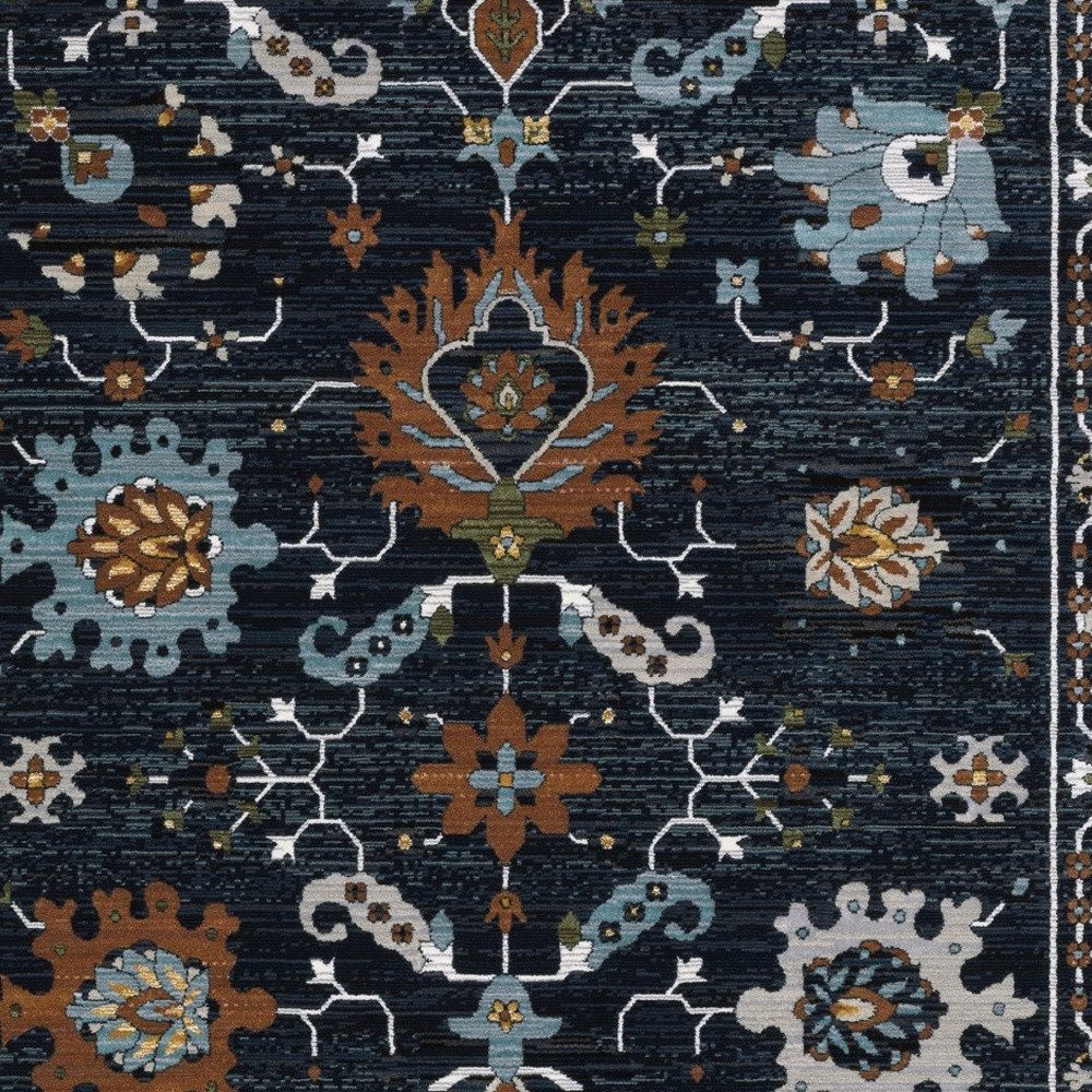 3′ X 5′ Rust Polyester Oriental Area Rug With Fringe