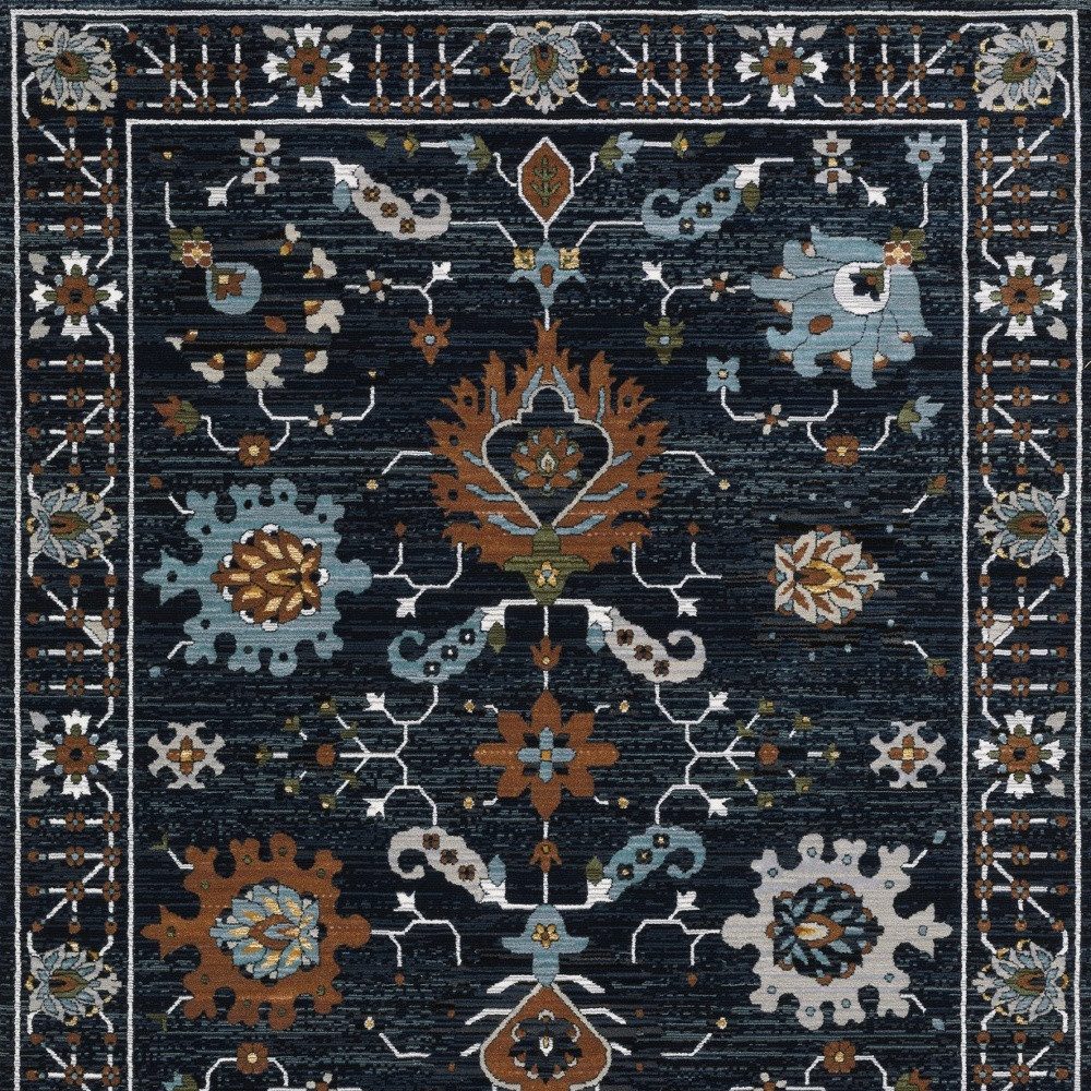 3′ X 5′ Rust Polyester Oriental Area Rug With Fringe