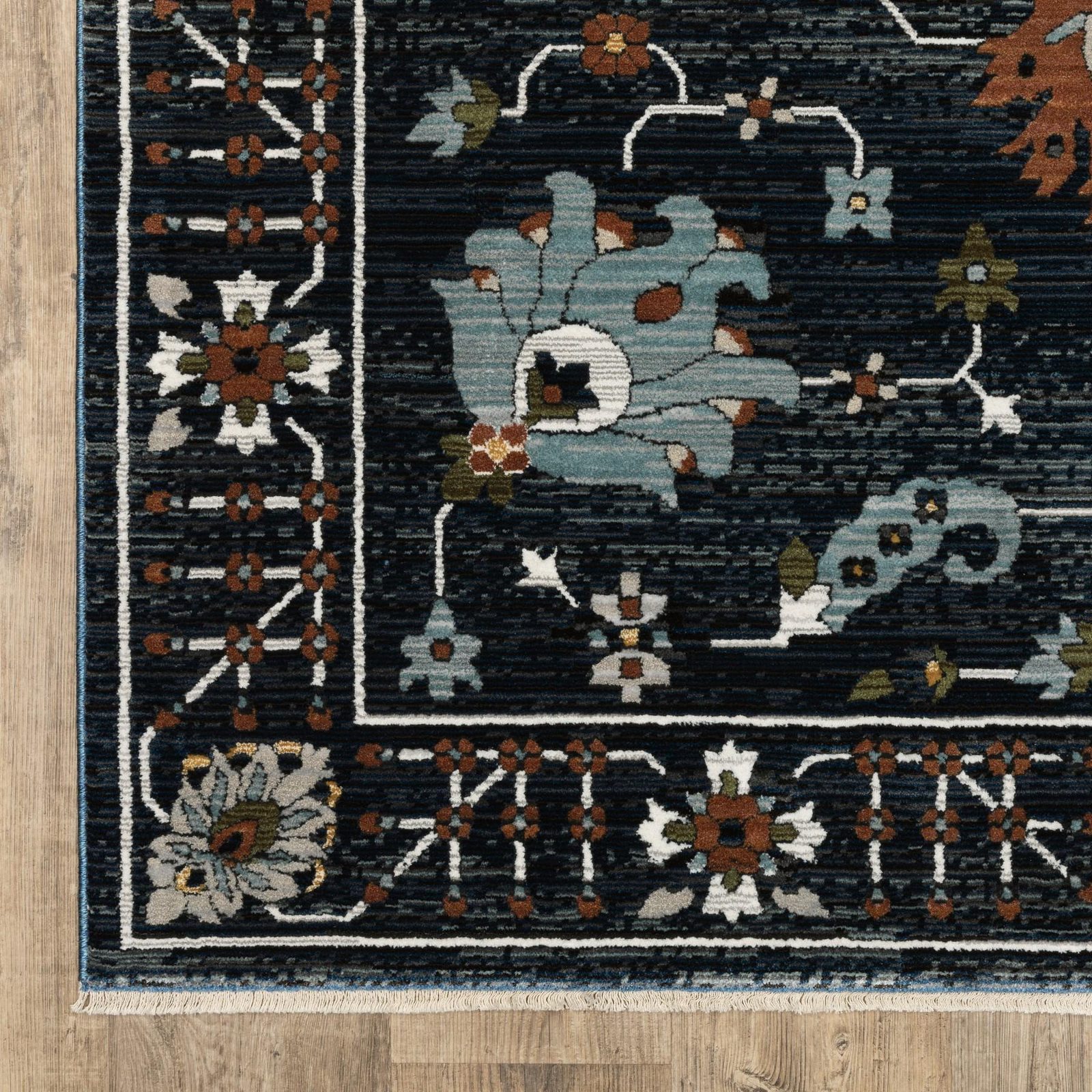 3′ X 5′ Rust Polyester Oriental Area Rug With Fringe
