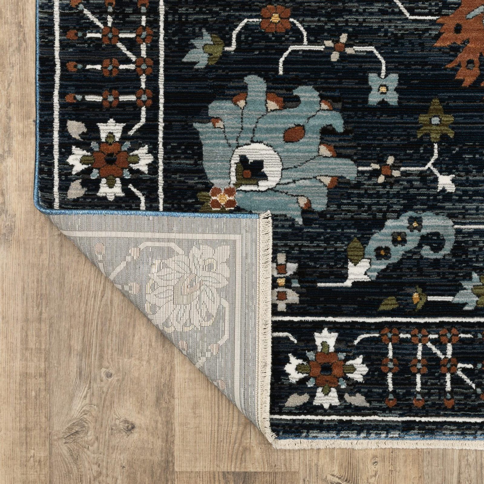 3′ X 5′ Rust Polyester Oriental Area Rug With Fringe