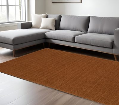 Rust Wool Hand Tufted Rectangle Area Rug