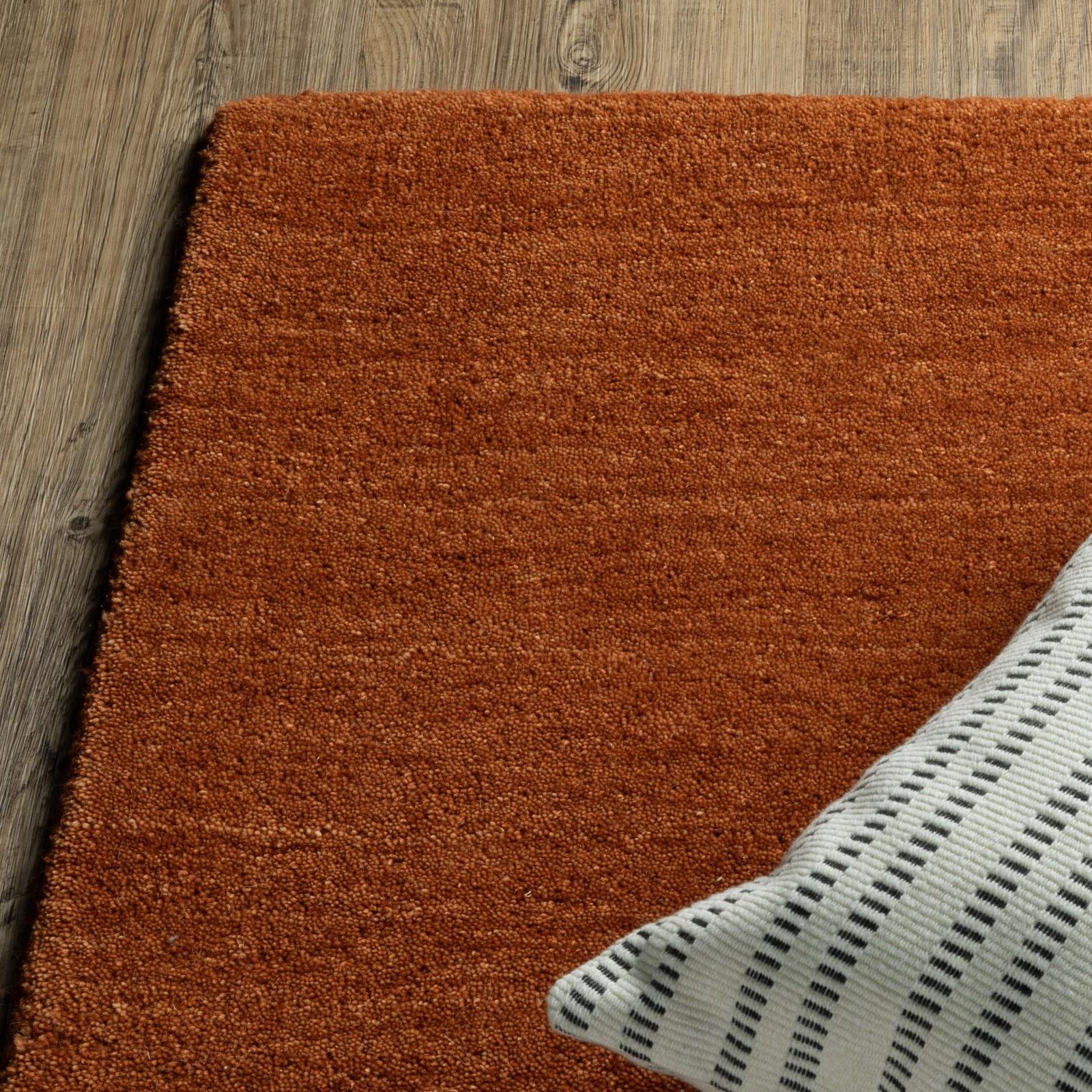 Rust Wool Hand Tufted Rectangle Area Rug