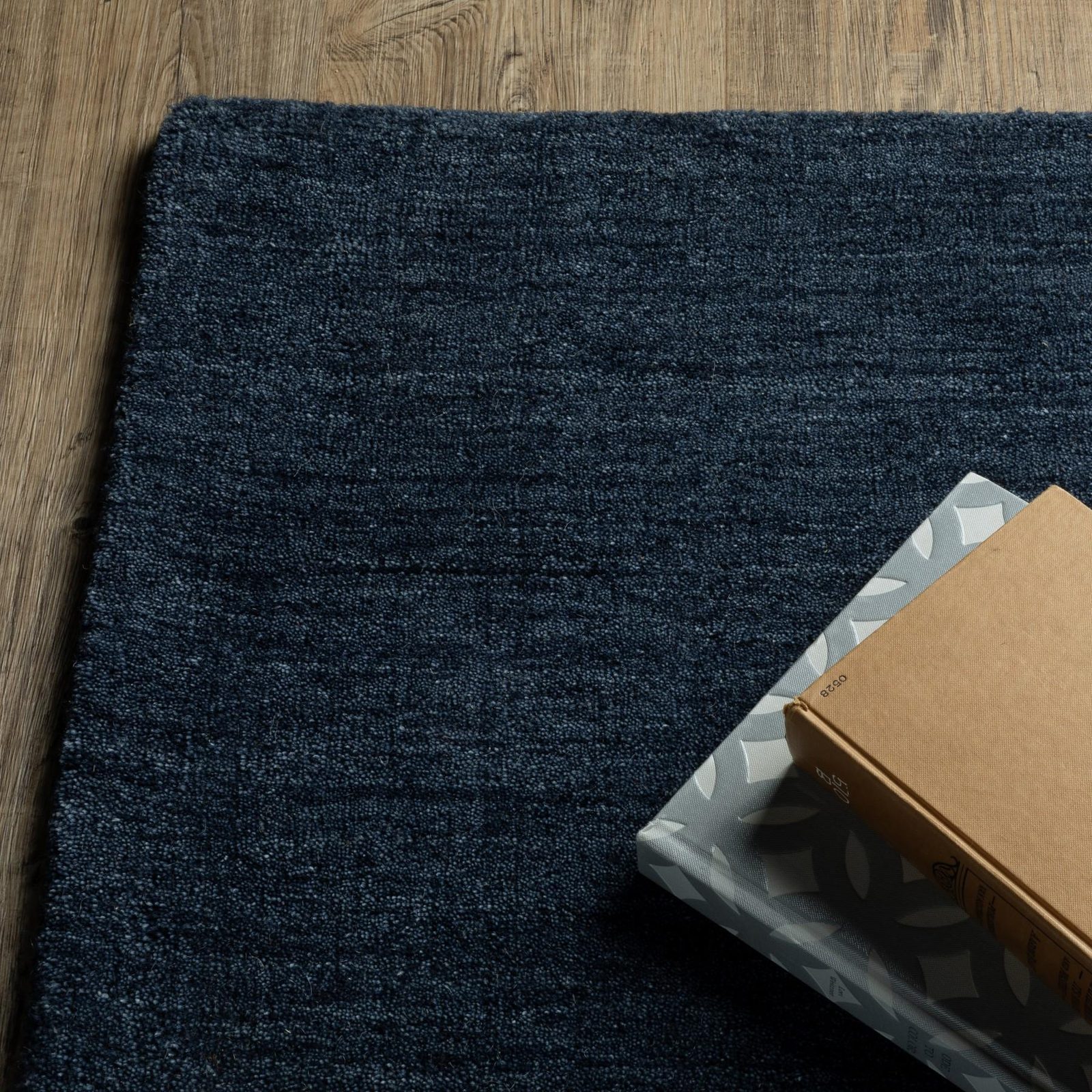 Navy Blue Wool Hand Tufted Area Rug