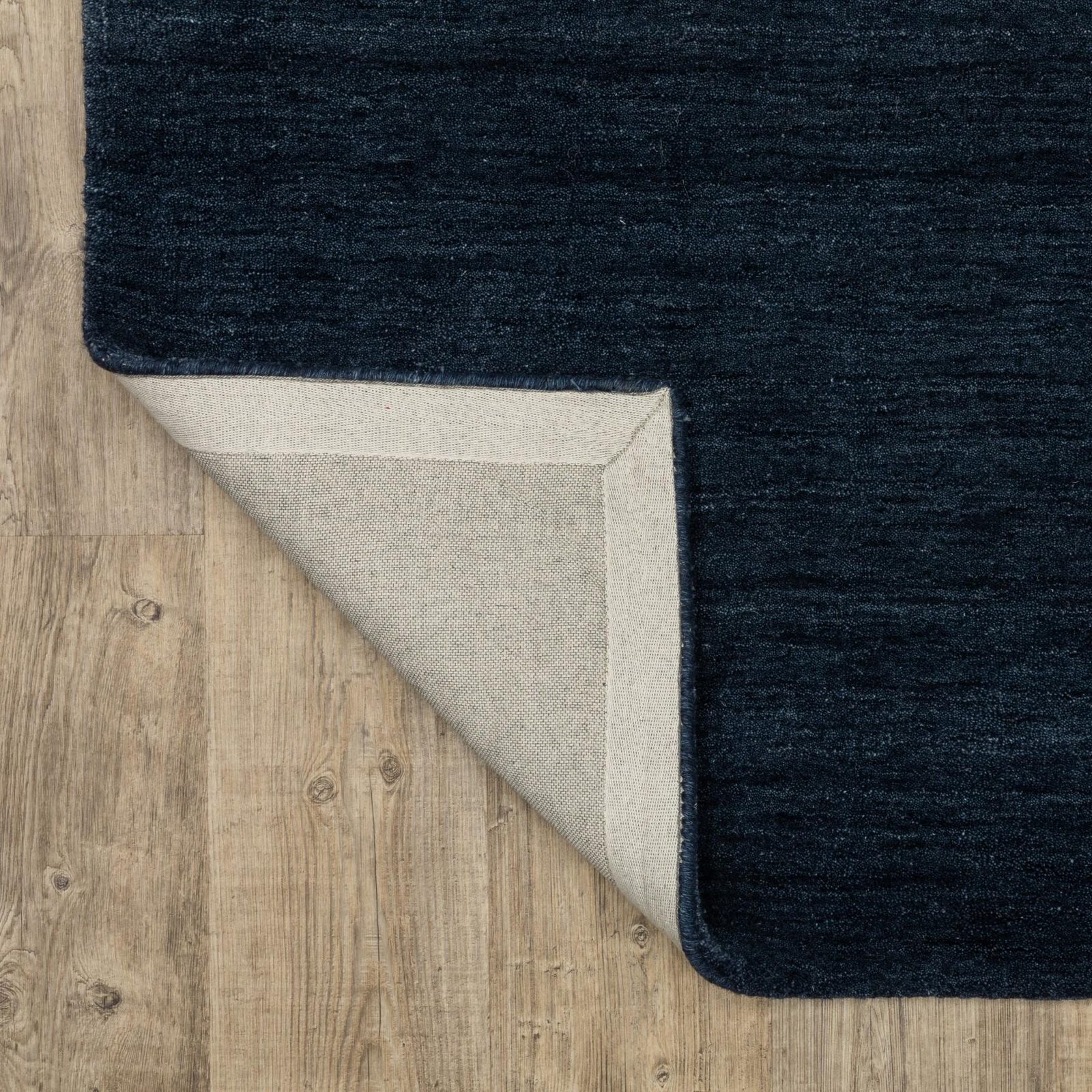 Navy Blue Wool Hand Tufted Area Rug