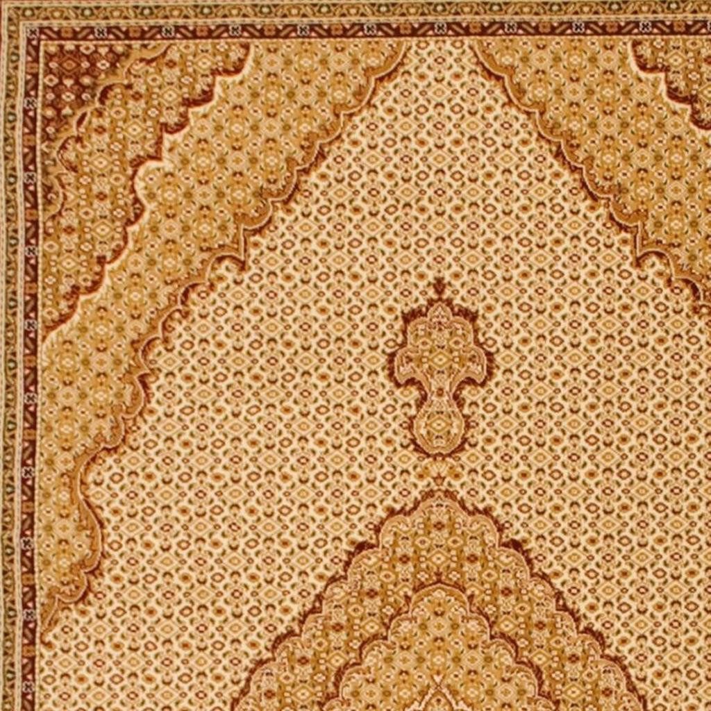 Rust and Gold Moroccan Polypropylene Area Rug