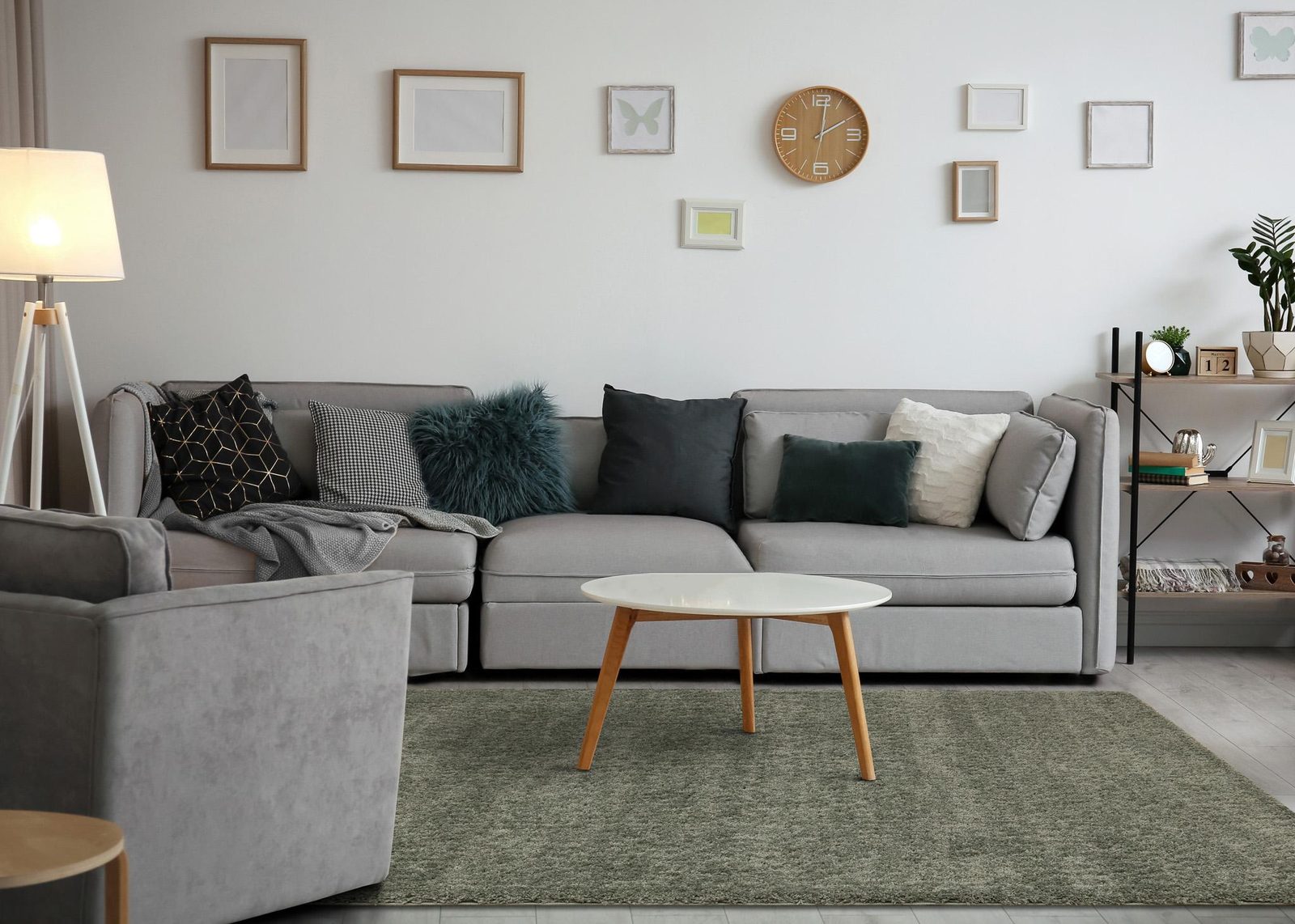 Dark Green Polypropylene Rectangle Area Rug