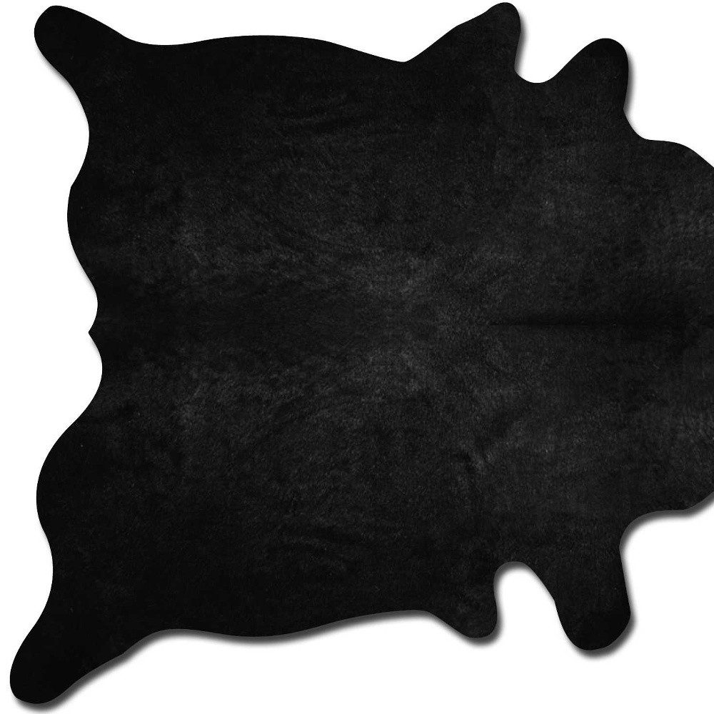 6′ X 7′ Black Cowhide Area Rug