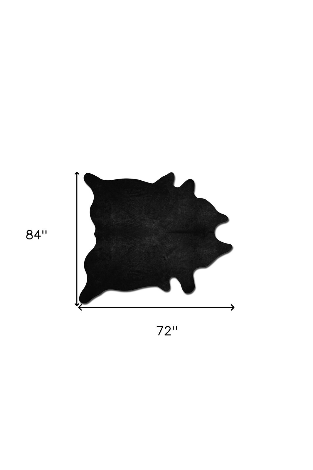6′ X 7′ Black Cowhide Area Rug