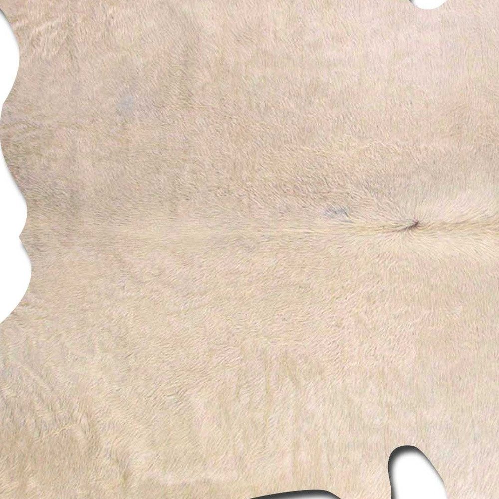 6′ X 7′ Off White Cowhide Print Handmade Area Rug