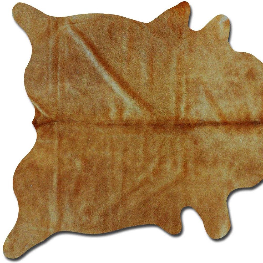 6′ X 7′ Golden Brown Cowhide Area Rug