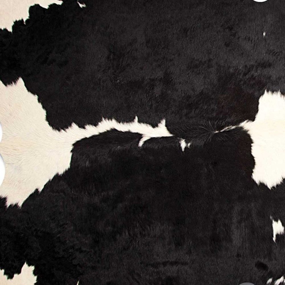 6′ X 7′ Black and White Cowhide Area Rug