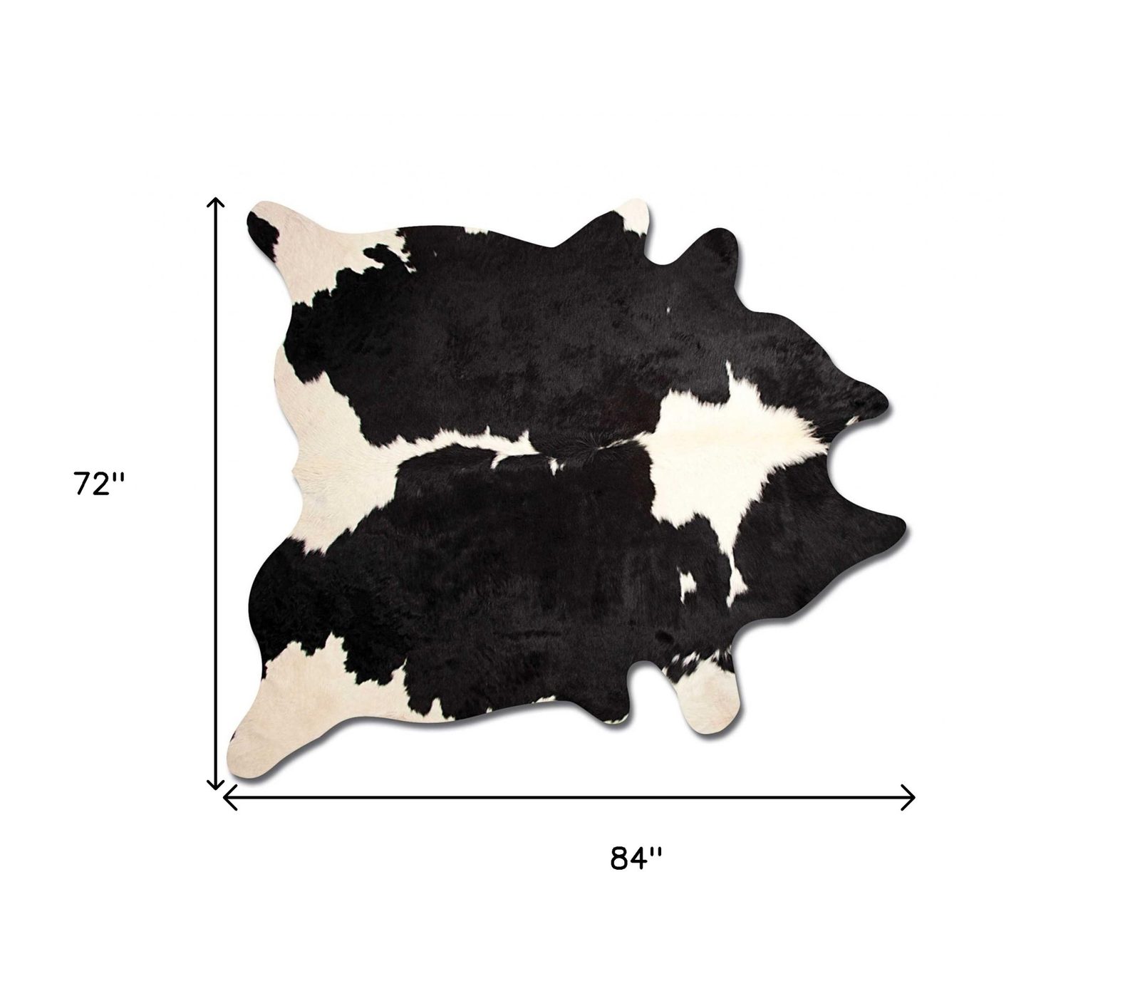 6′ X 7′ Black and White Cowhide Area Rug