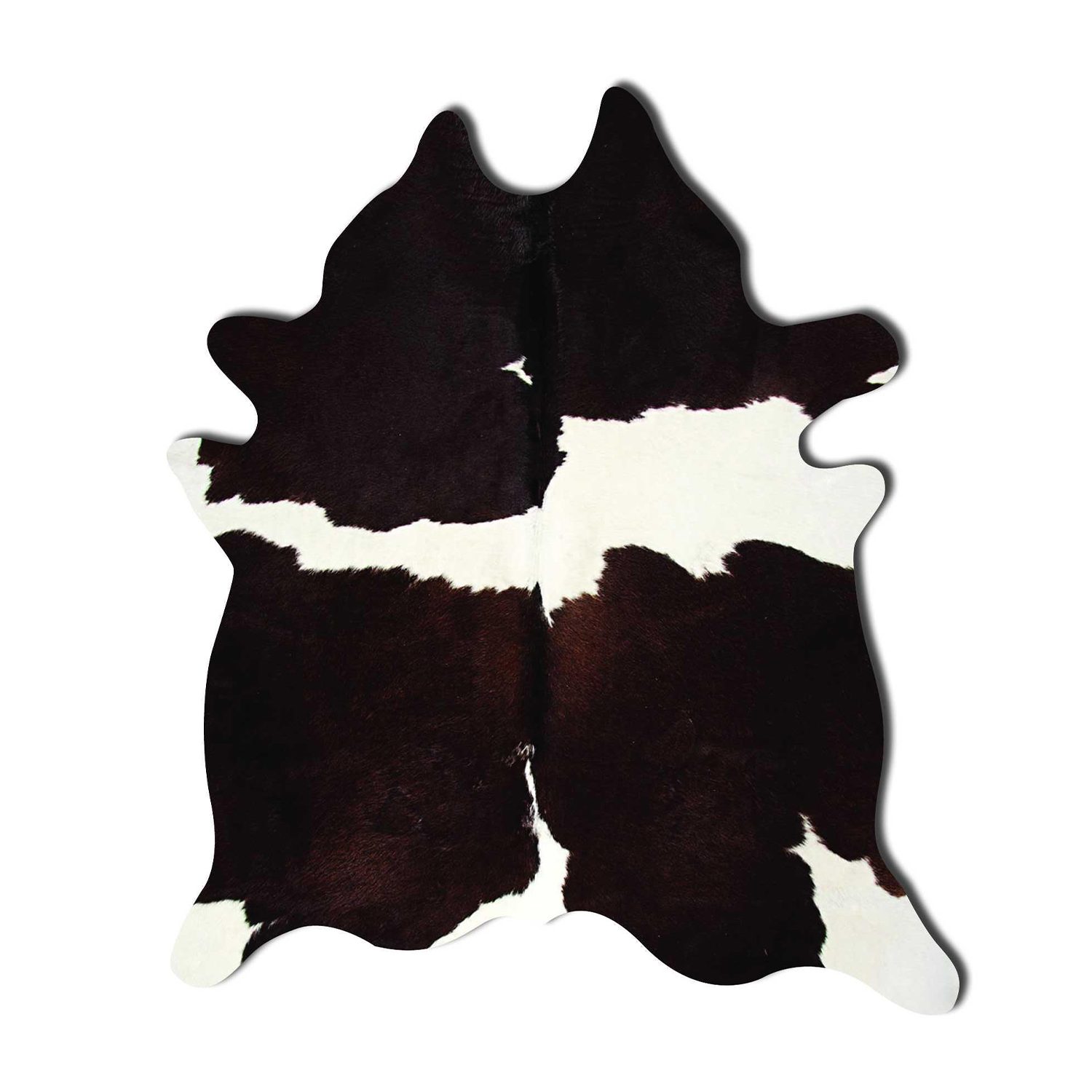 6′ X 7′ Brown and White Cowhide Print Area Rug