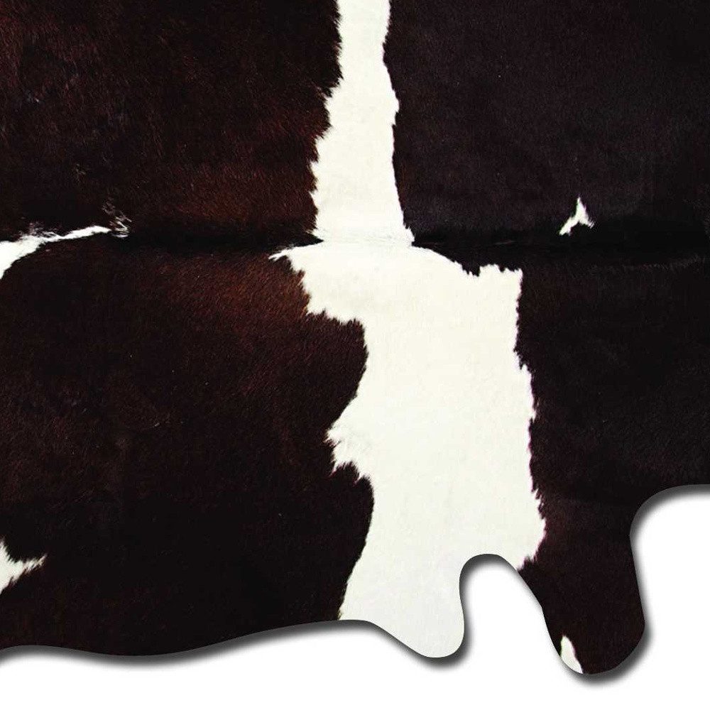 6′ X 7′ Brown and White Cowhide Print Area Rug