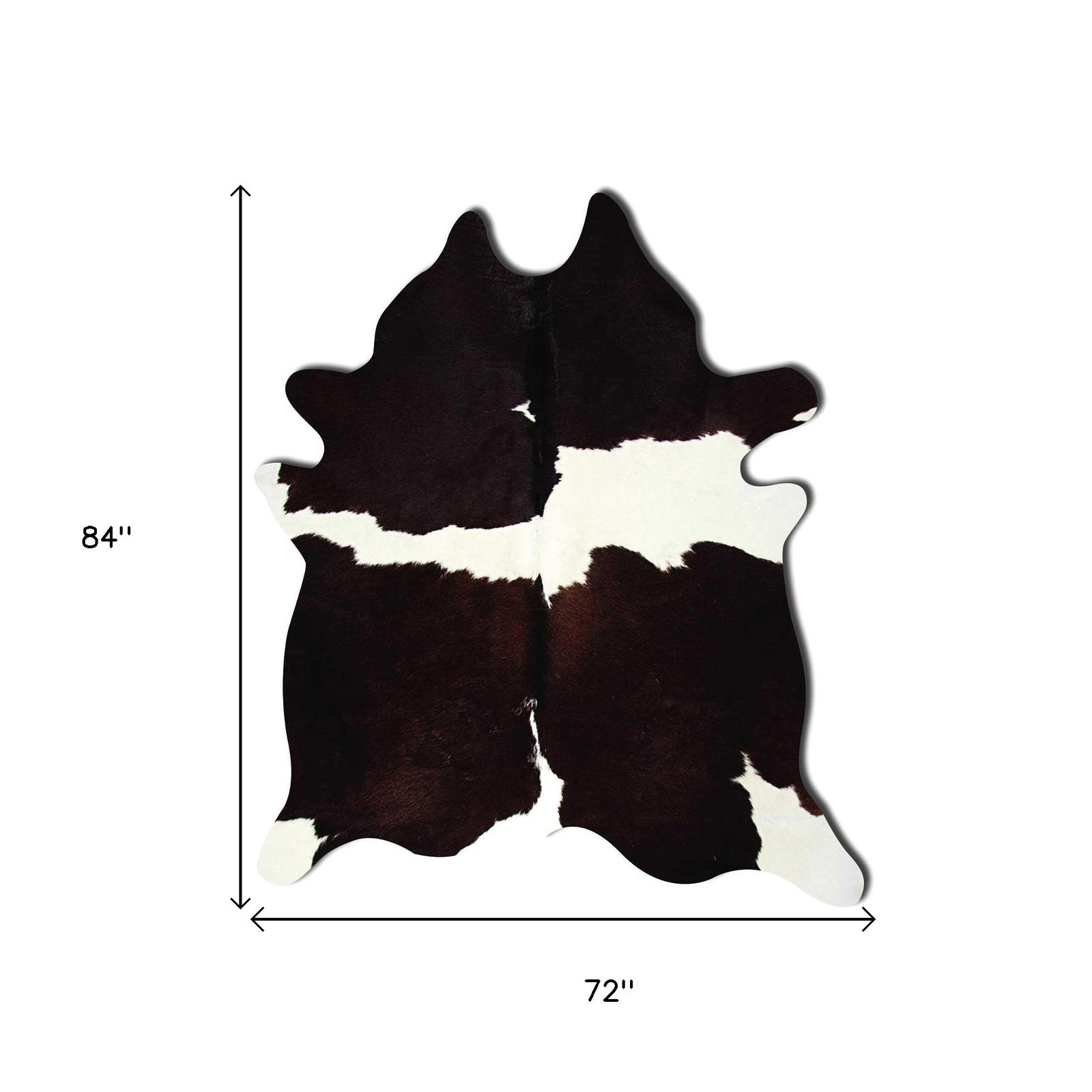 6′ X 7′ Brown and White Cowhide Print Area Rug