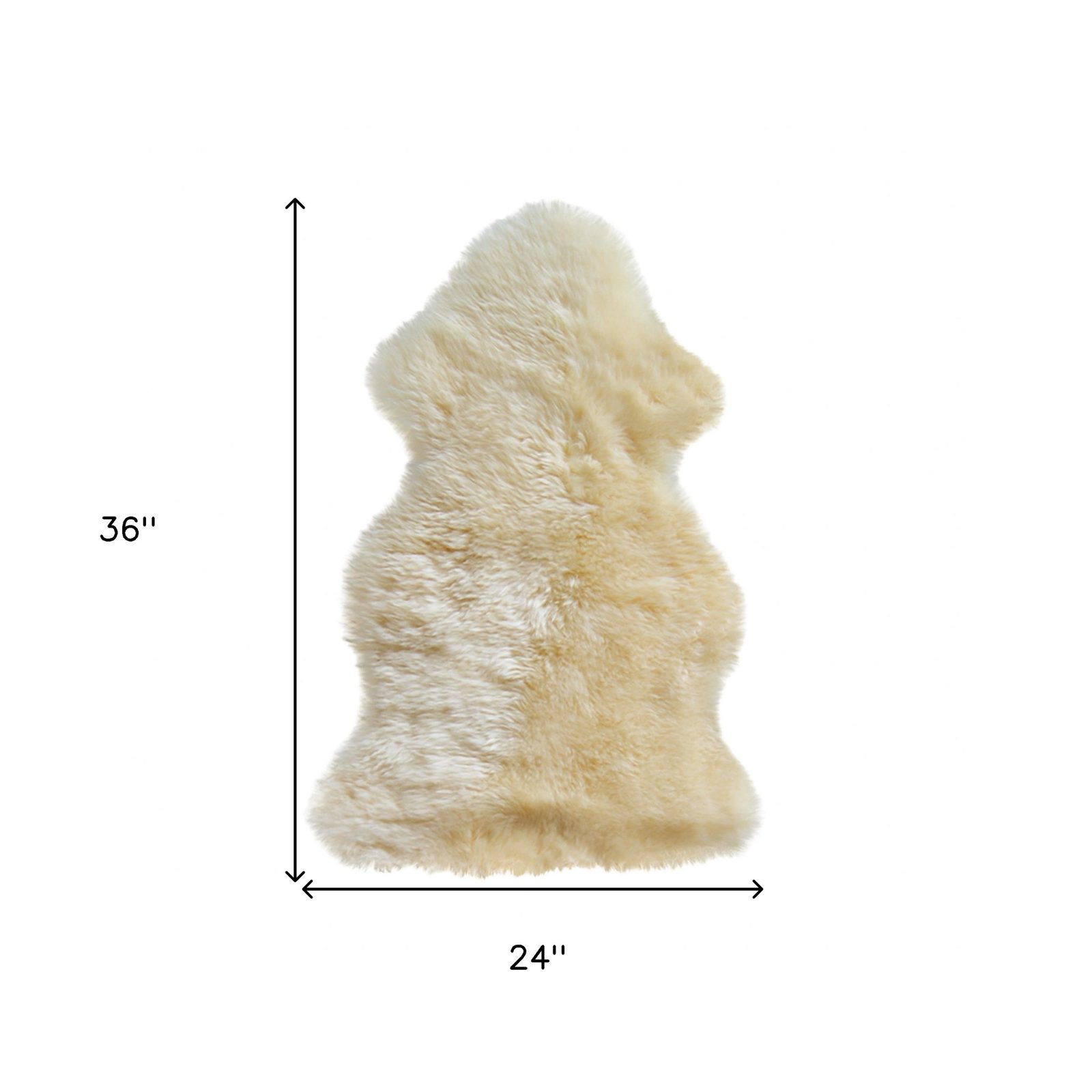 2′ X 3′ Gold Sheepskin Non Skid Area Rug
