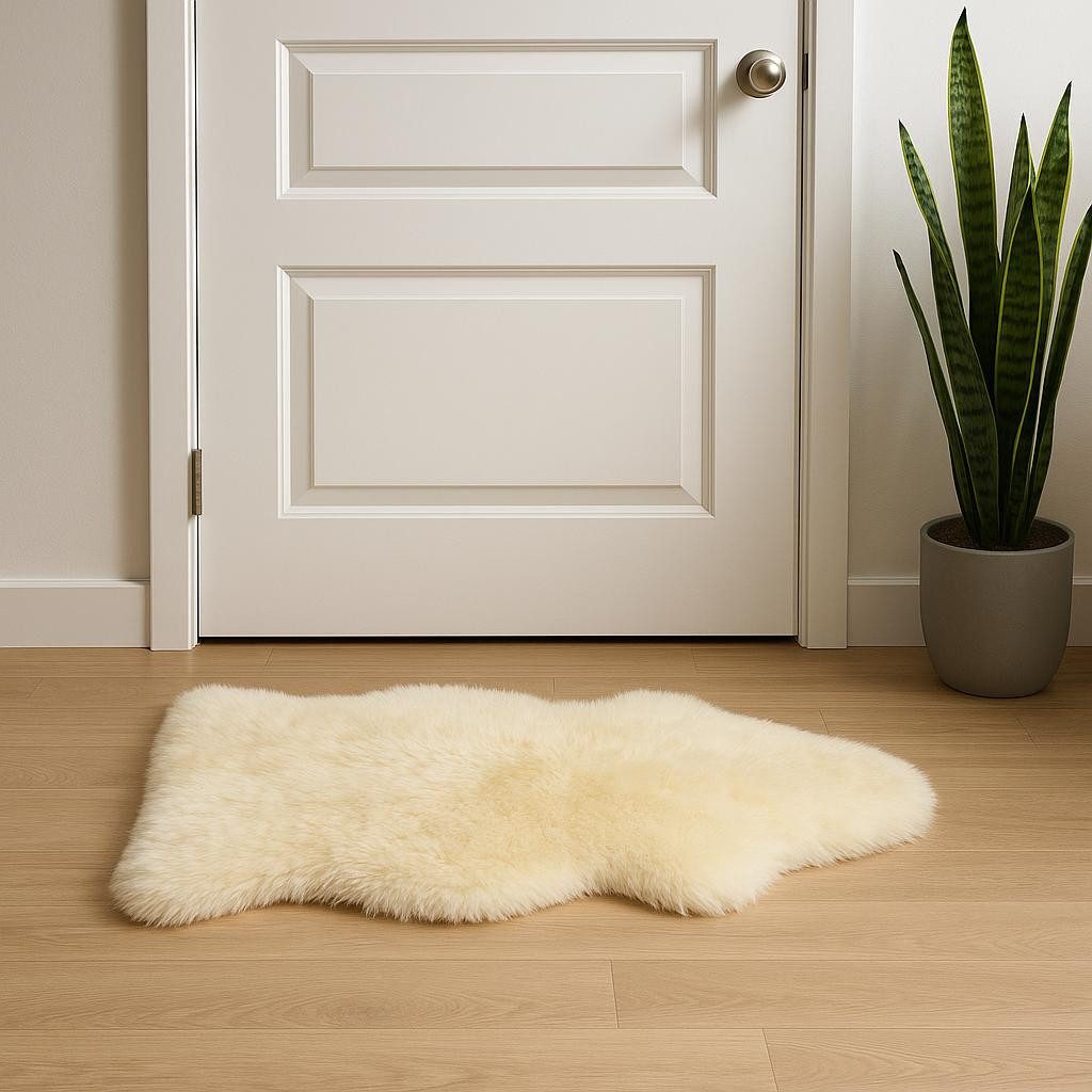 2′ X 3′ Gold Sheepskin Non Skid Area Rug