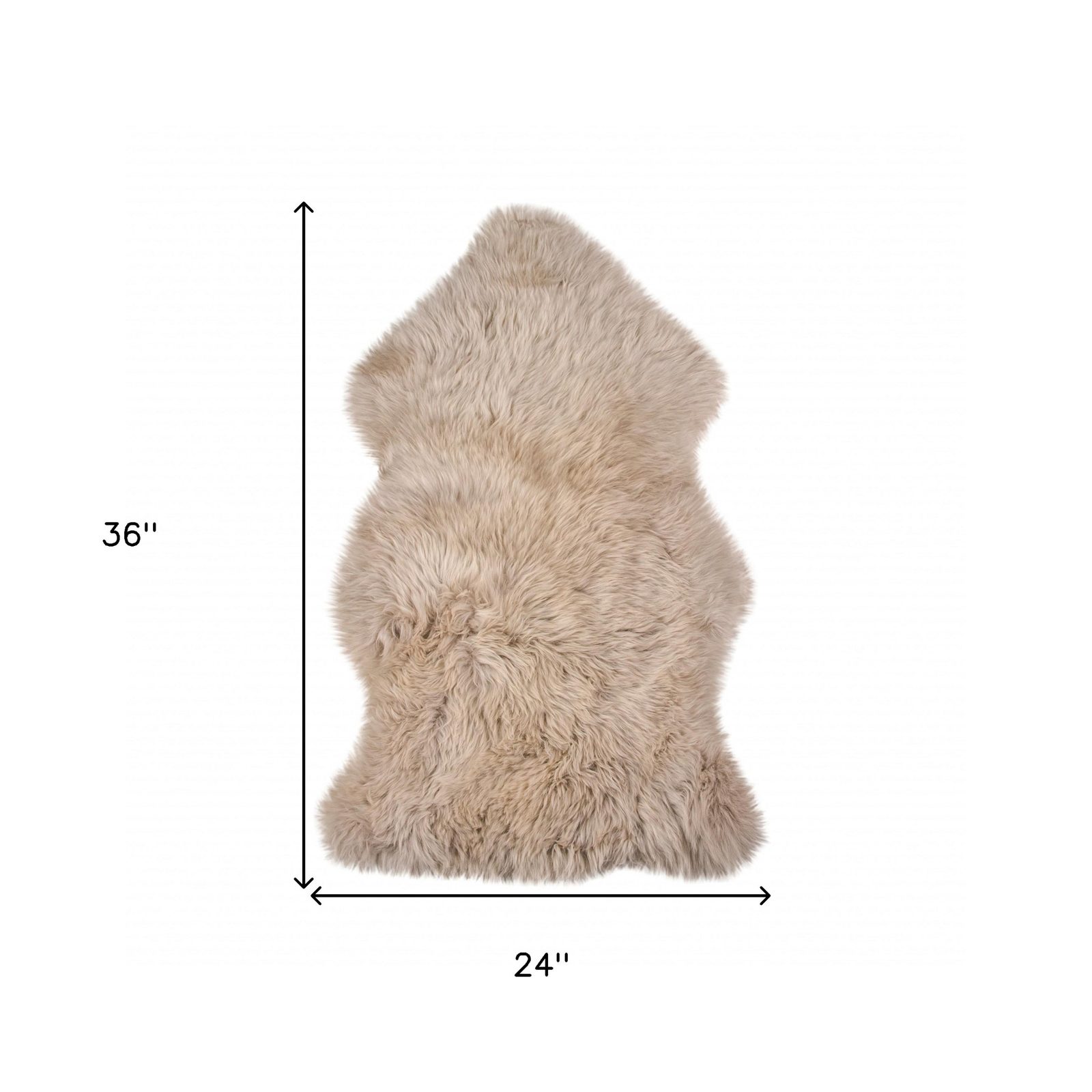 2′ X 3′ Taupe Sheepskin Animal Print Shag Area Rug