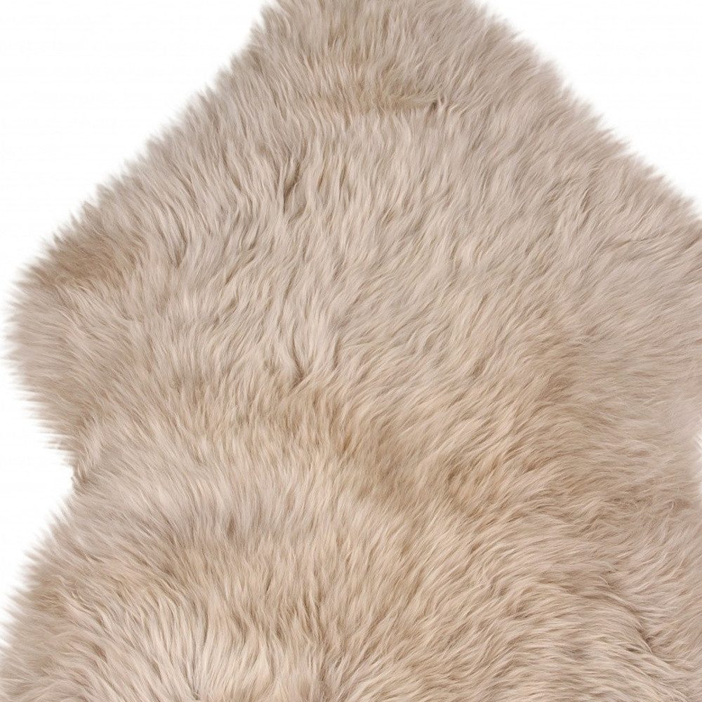 2′ X 3′ Taupe Sheepskin Animal Print Shag Area Rug