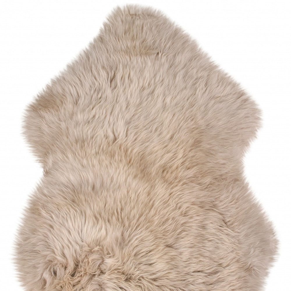 2′ X 3′ Taupe Sheepskin Animal Print Shag Area Rug