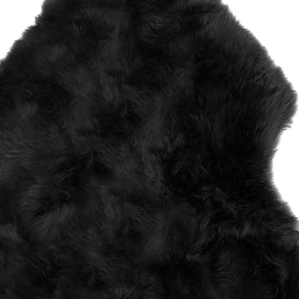 2′ X 3′ Black Shag Sheepskin Area Rug