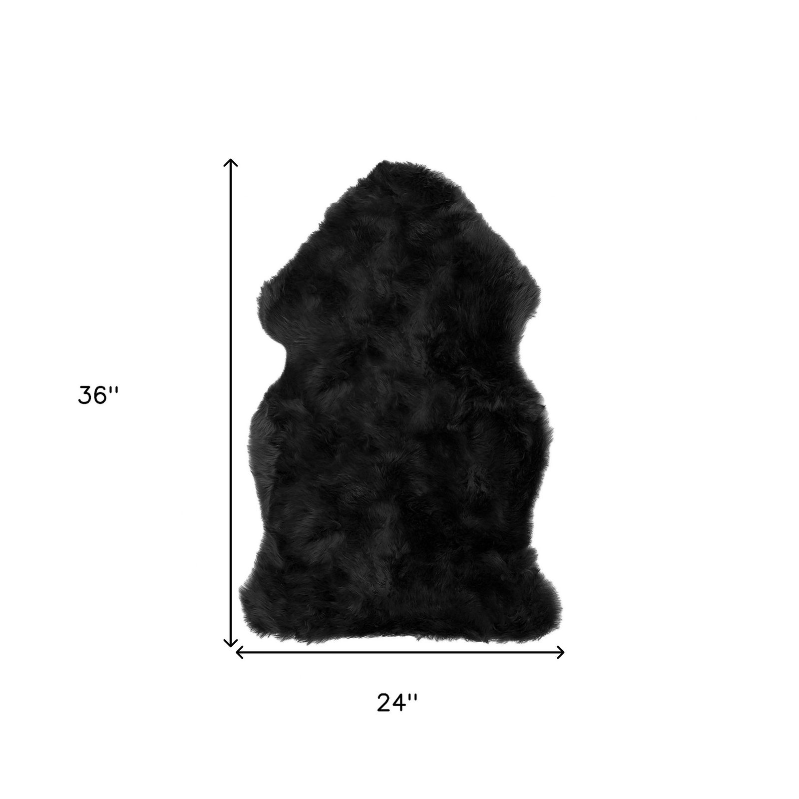 2′ X 3′ Black Shag Sheepskin Area Rug