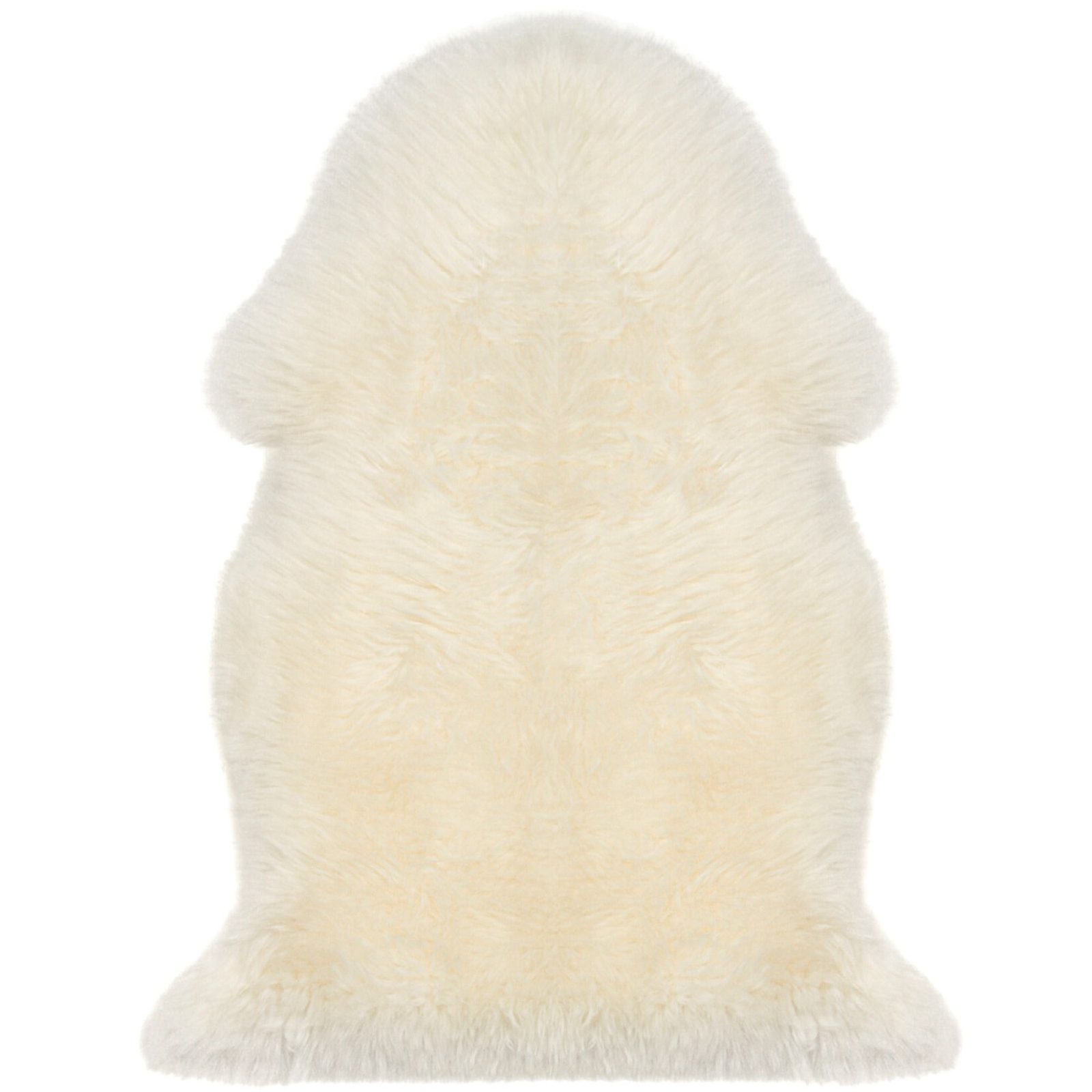 2′ X 3′ White Natural Sheepskin Wool Area Rug