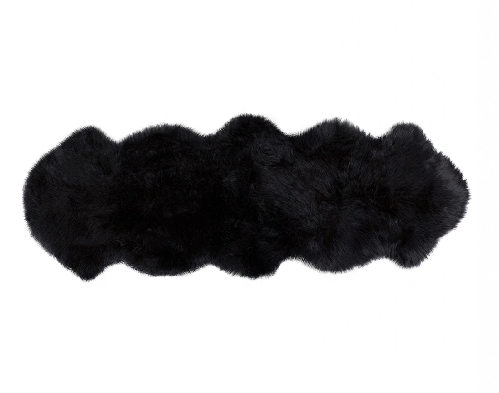 6′ Black Genuine Sheepskin Animal Print Shag Area Rug