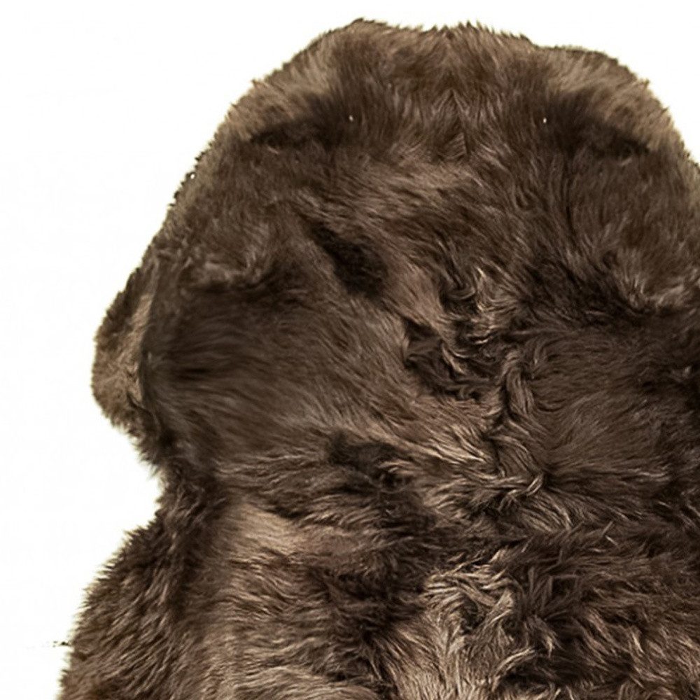 6′ Chocolate Genuine Sheepskin Area Rug