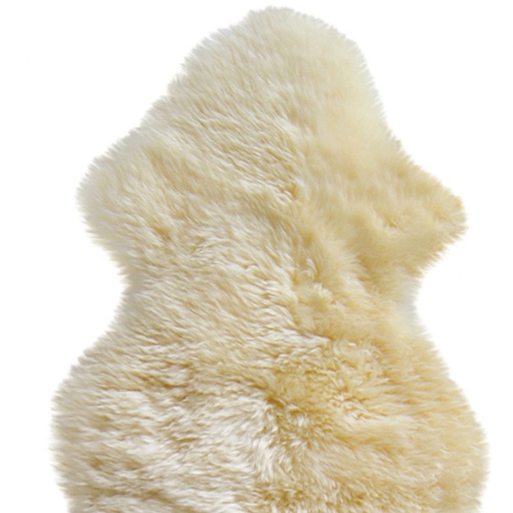 6′ Gold and White Wool Shag Sheepskin Runner