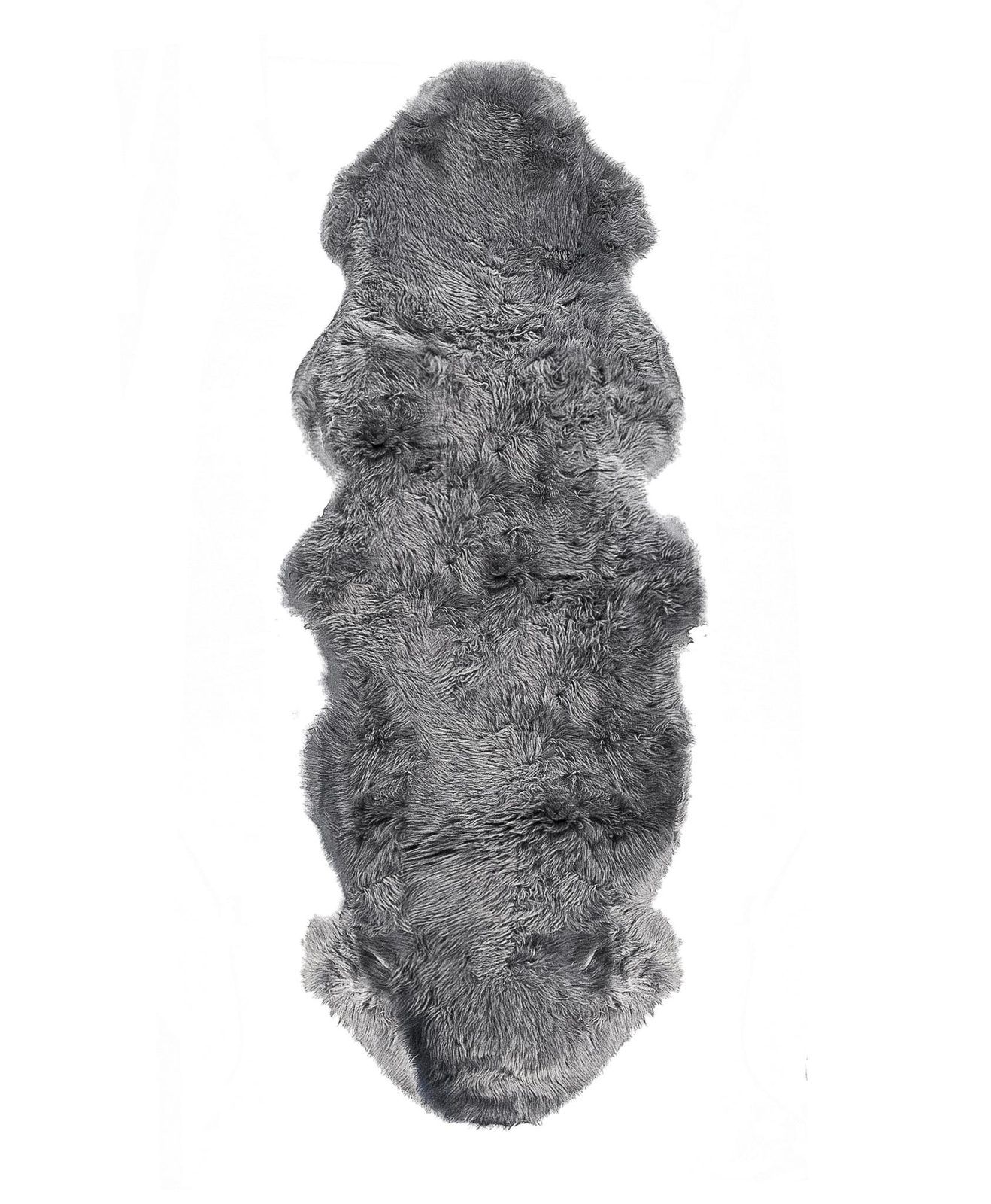 6′ Gray Genuine Sheepskin Animal Print Shag Area Rug