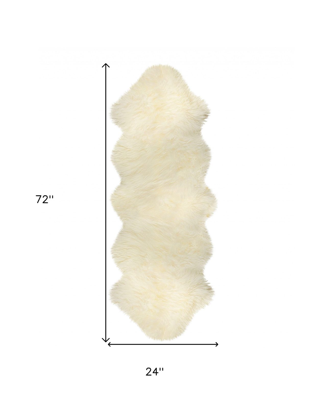 6′ Natural Genuine Sheepskin Animal Print Shag Area Rug