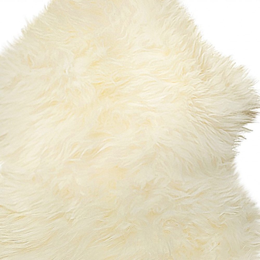 6′ Natural Genuine Sheepskin Animal Print Shag Area Rug