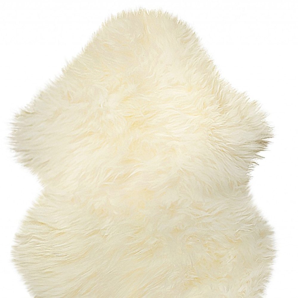 6′ Natural Genuine Sheepskin Animal Print Shag Area Rug