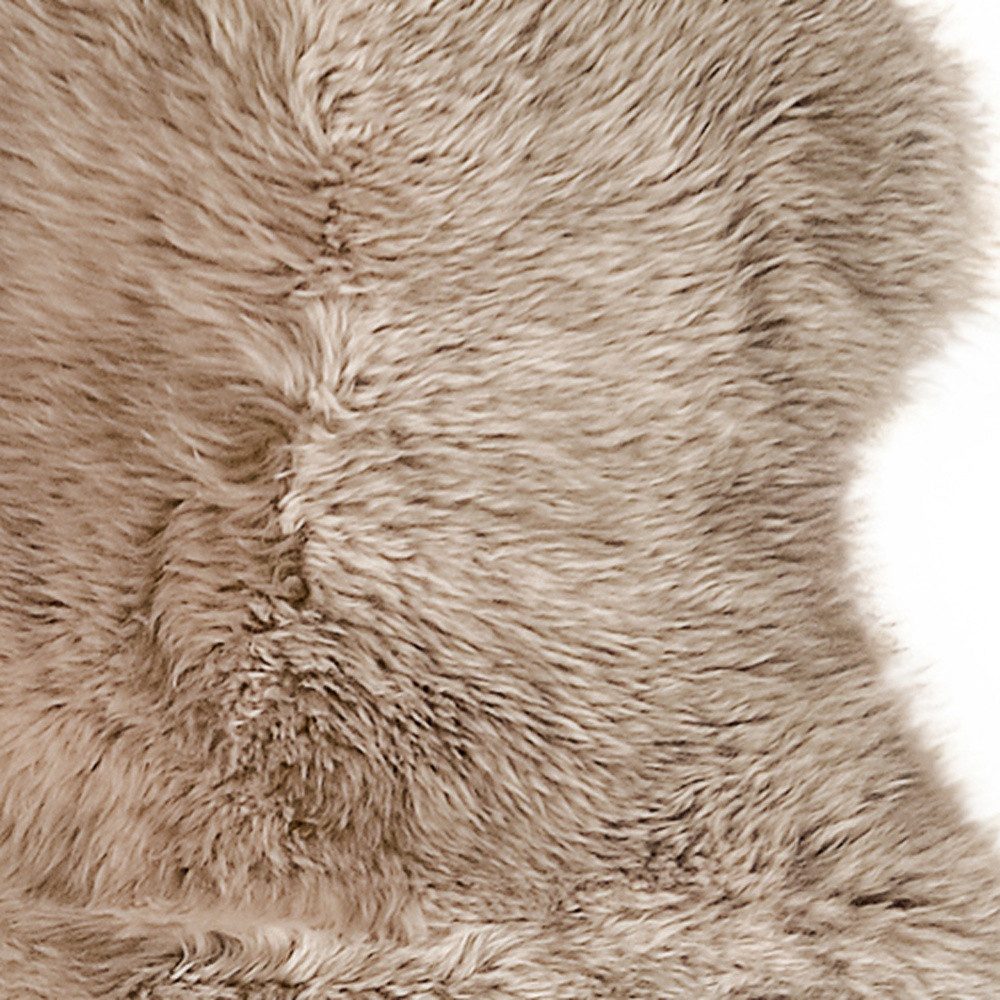 6′ Taupe Genuine Sheepskin Area Rug