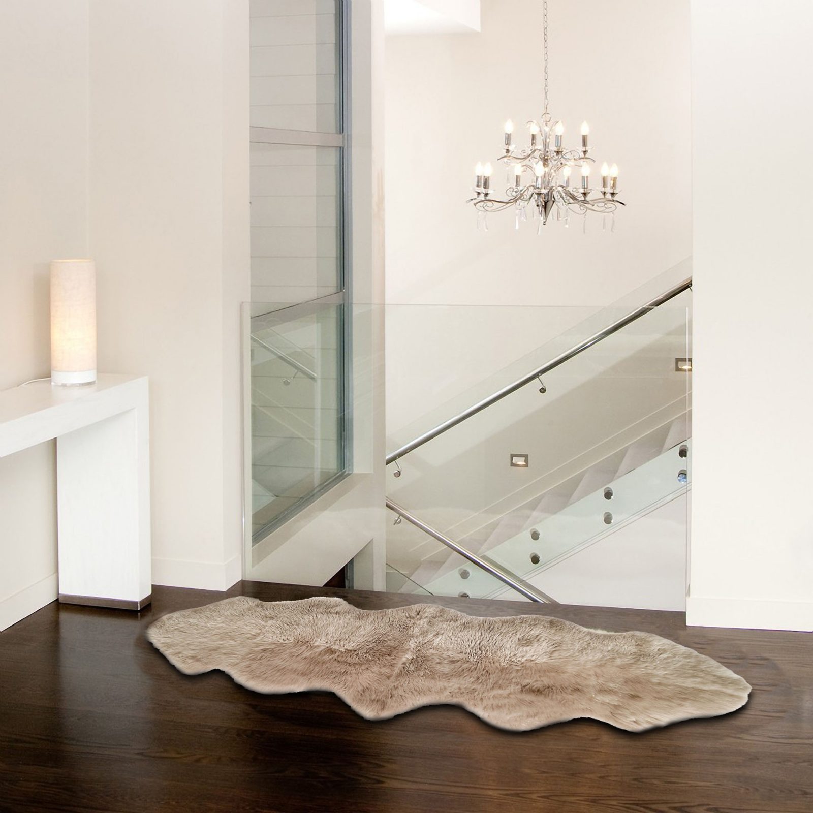 6′ Taupe Genuine Sheepskin Area Rug