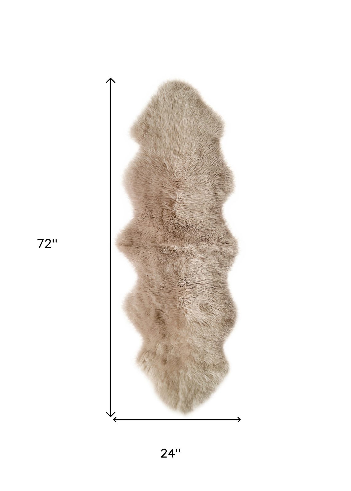 6′ Taupe Genuine Sheepskin Area Rug
