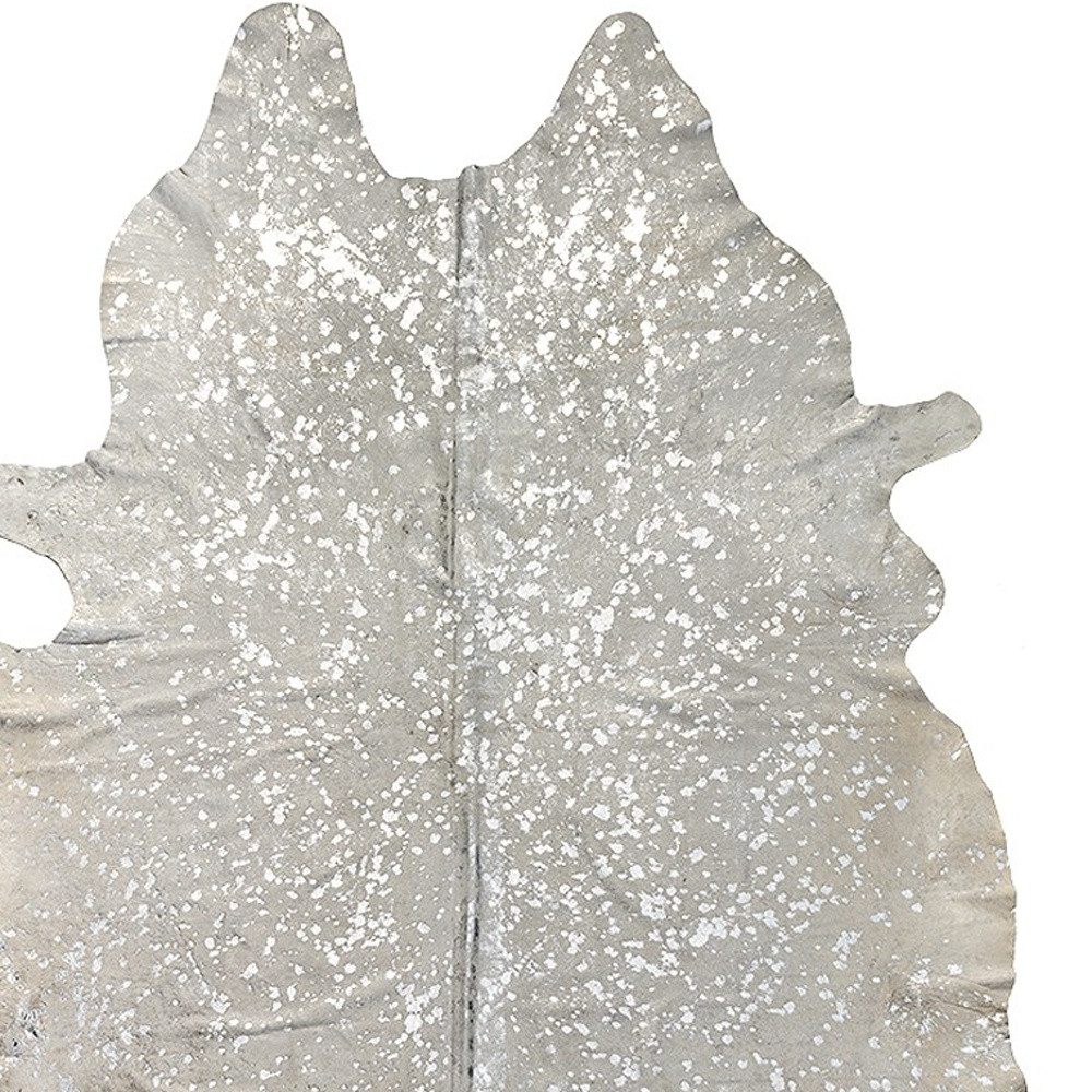 6′ X 7′ Gray Cowhide Print Area Rug