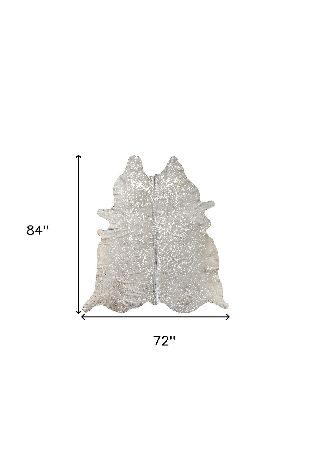 6′ X 7′ Gray Cowhide Print Area Rug