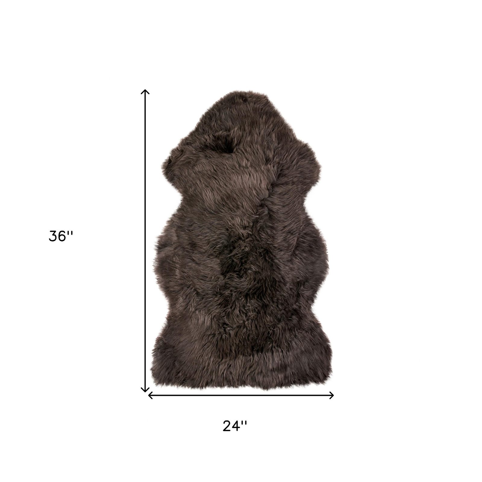 2′ X 3′ Chocolate Genuine Sheepskin Shag Area Rug