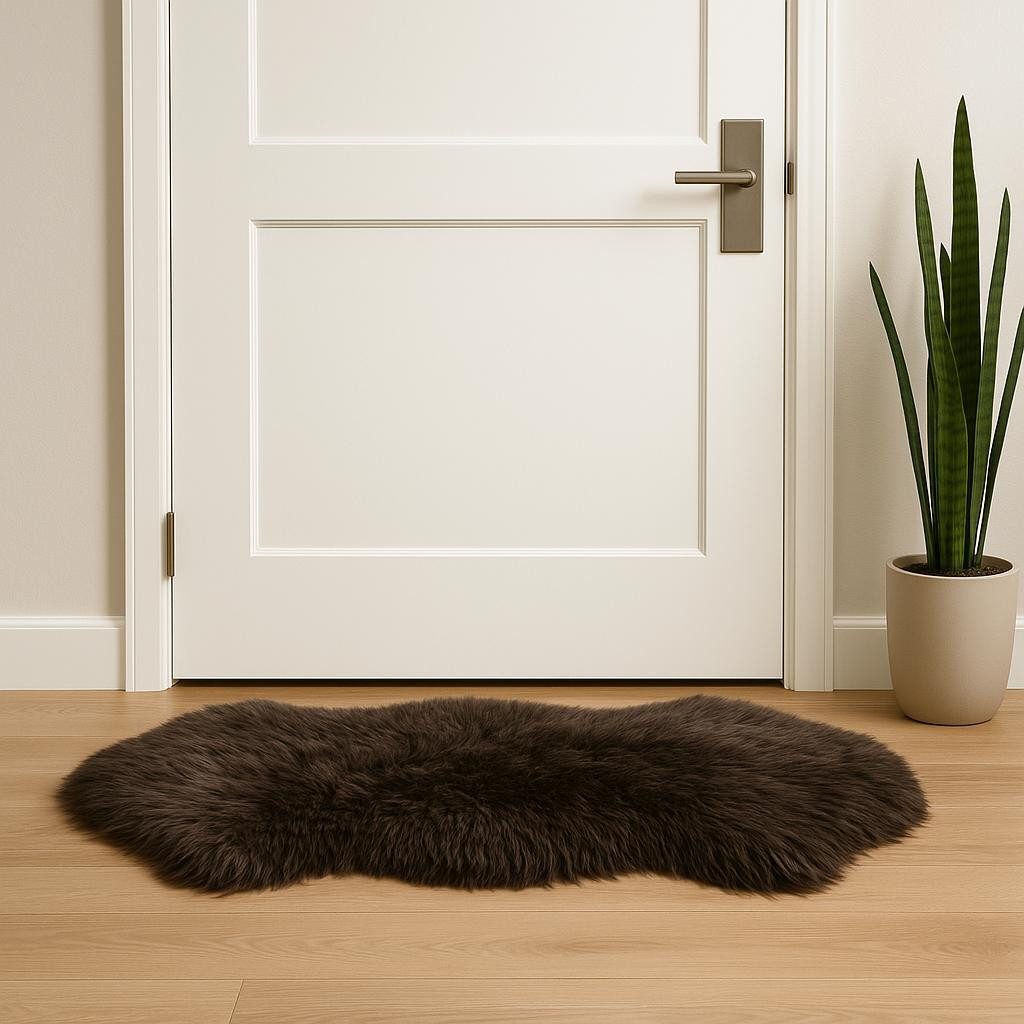 2′ X 3′ Chocolate Genuine Sheepskin Shag Area Rug