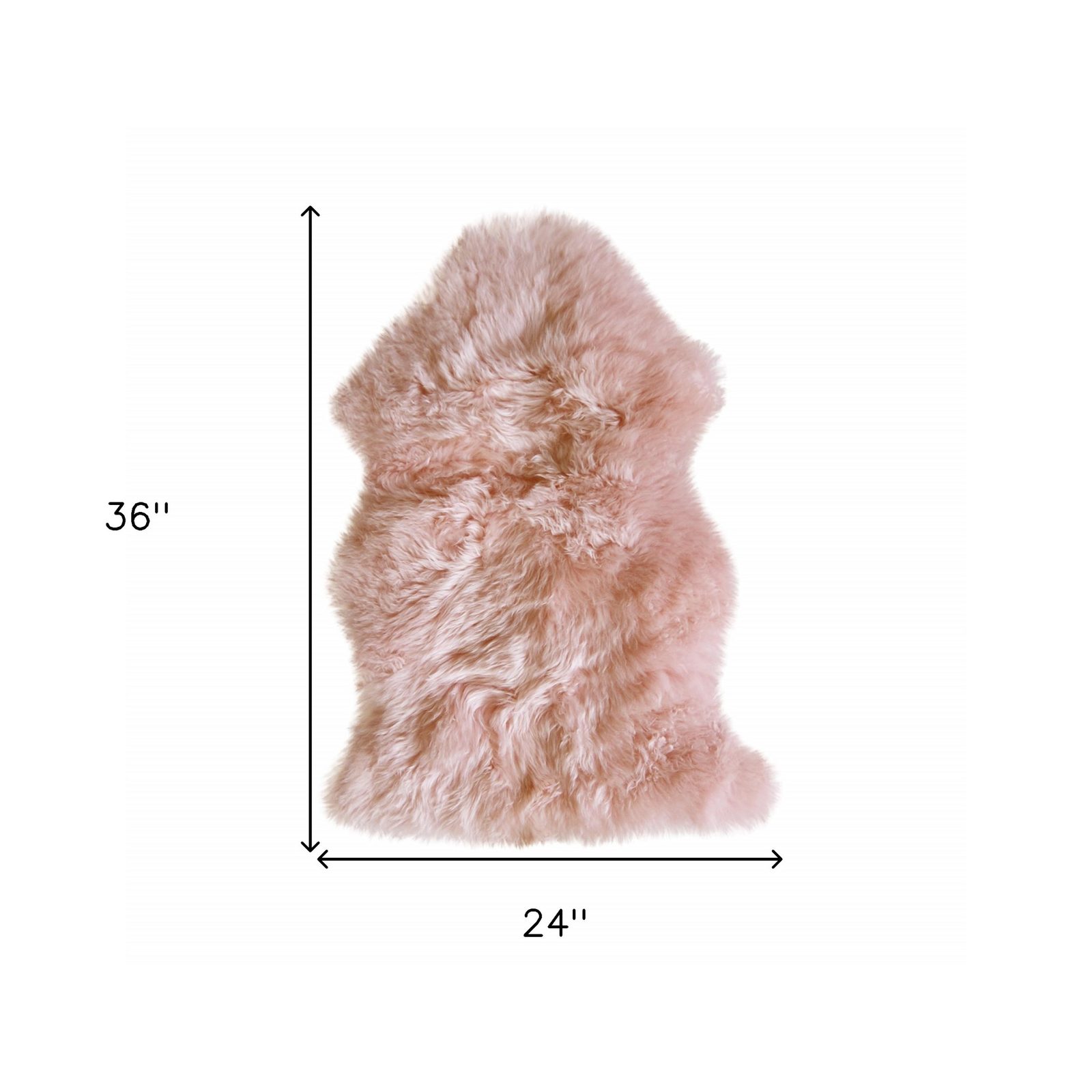 2′ X 3′ Pink Genuine Sheepskin Shag Area Rug